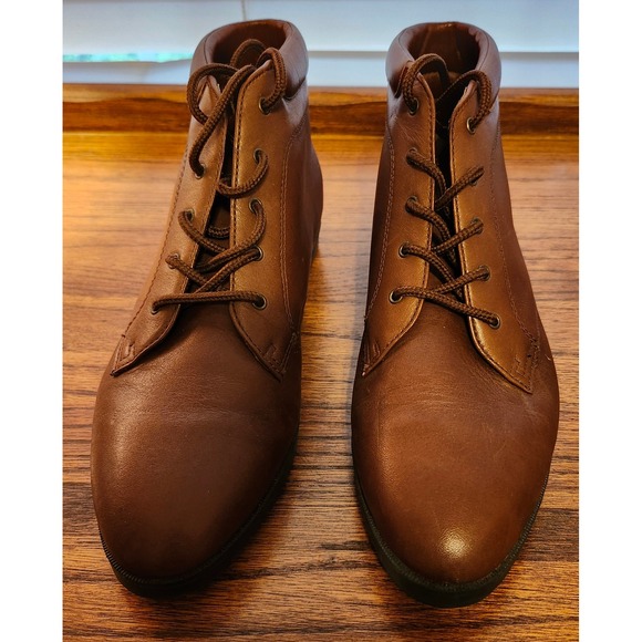 Danexx Shoes - Danexx D-Austin4 Brown Leather Lace Up Ankle Boots Womens 8.5 M Plaid Lined
